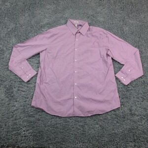 /artefact/ Dress Shirt Mens 2XL Tall Purple Pink Check Button Up Cotton